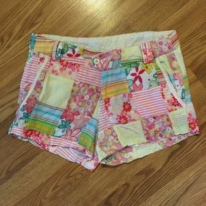Clerie & Eve Pink Shorts pink stripes‎ floral Patchwork size 5